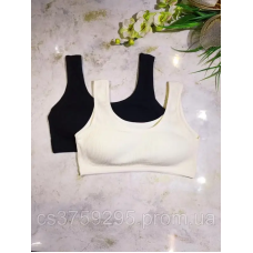 Топ з бавовни з широкими брителями та зі з“ємними чашками ABC