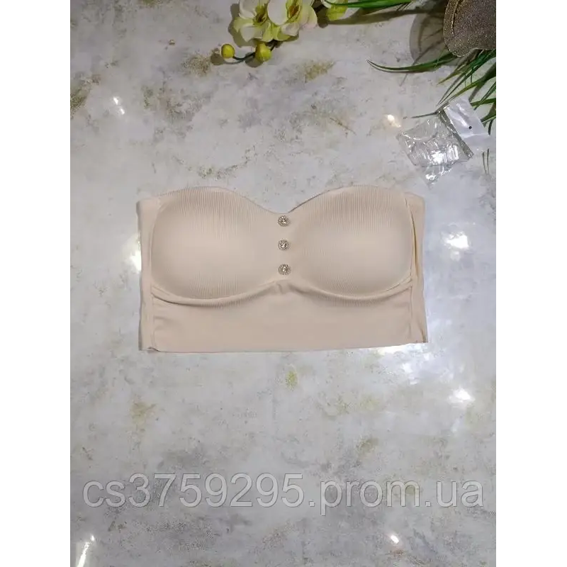 Топ - бандо безшовний по низу з мікрофібри з чашками 