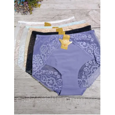 Трусики високі з мікрофібри з мереживом 3XL