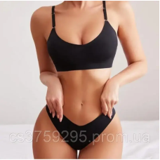 Комплект безшовний з мікрофібри топ та стринги M