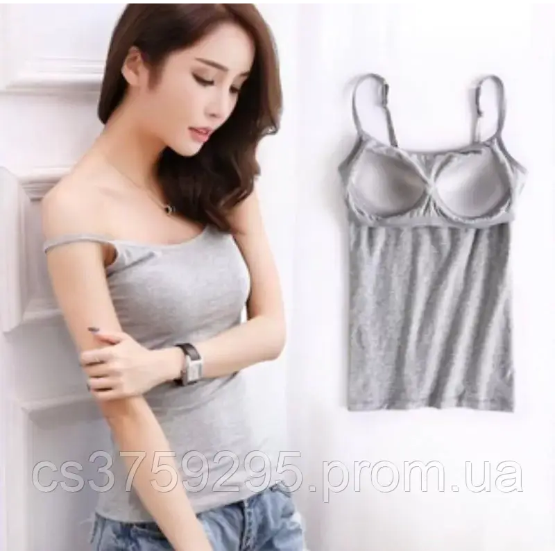 Майка з чашками на тонких брителях