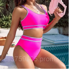 Купальник топ та трусики з високою посадкою 