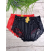 Трусики високі з мереживом в смужки шовковисті 