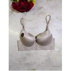 Бюстгалтер на кісточках з корректором, шовковистий з безшовним поясом капучино