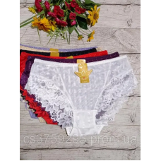 Трусики з мережива в шовковисті смужки 