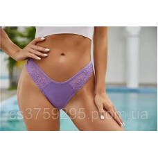 Стринги з бавовни з мереживом