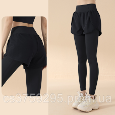 Легінси з шортами чорні 