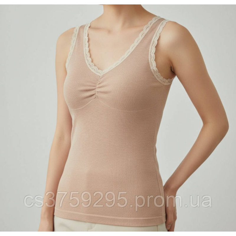 Майка тепла з мереживом 