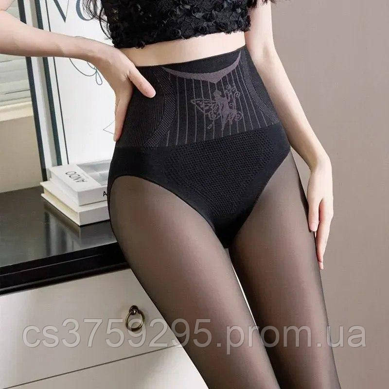 Колготи на флісі імітація голих ніжок з трусиками 