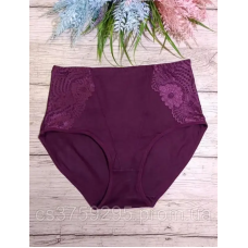 Трусики високі з ніжної бавовни з мереживом по бокам