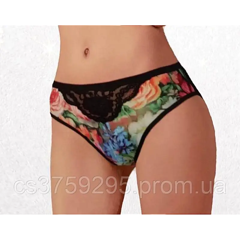 Трусики з бавовни з квітковим візерунком L