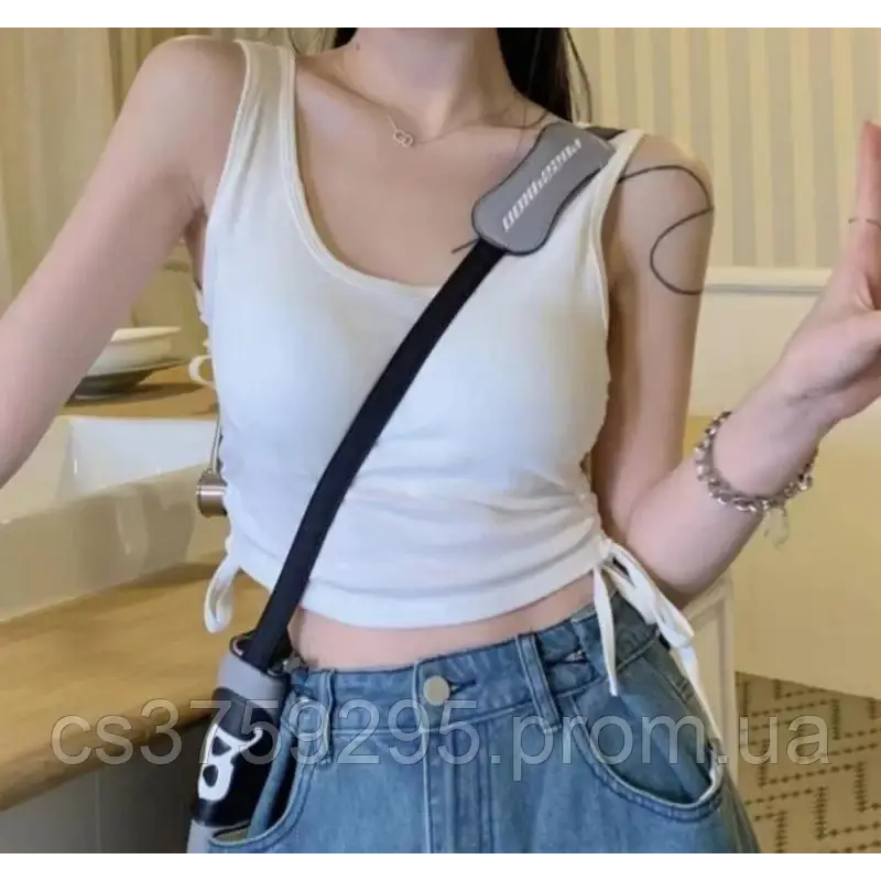 Майка з топом в середині на широких брителях з бавовни