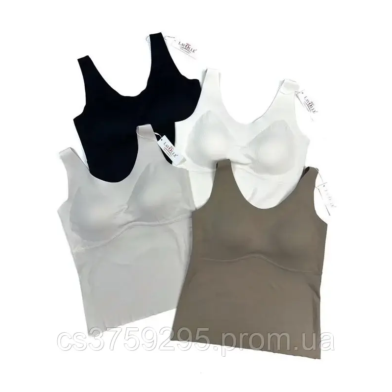 Майка безшовна з чашками на широких брителях 