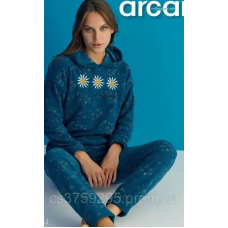 Костюм теплий домашній з флісу штани та худі з капюшоном