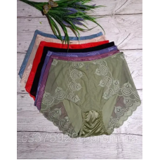 Трусики великі розміри , високі з мережива з бавовною