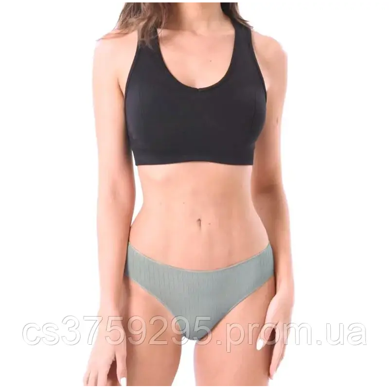 Трусики з тоненької бавовни в рубчик 2XL