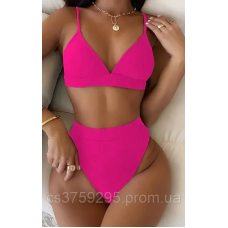 Купальник гладенький топ та високі бразильяни L