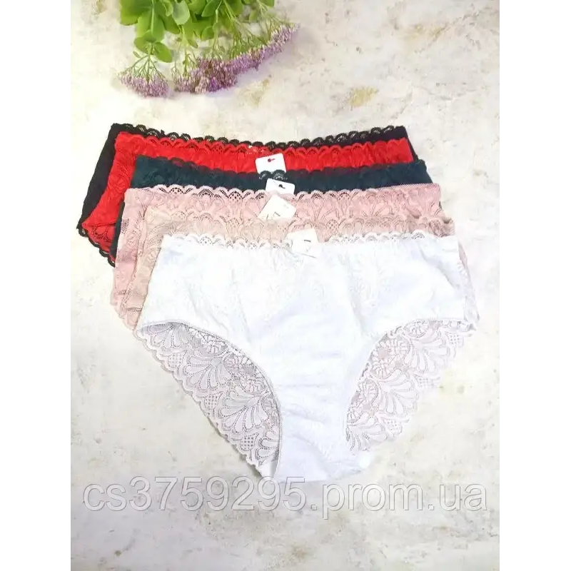 Трусики з бавовни з мереживом 